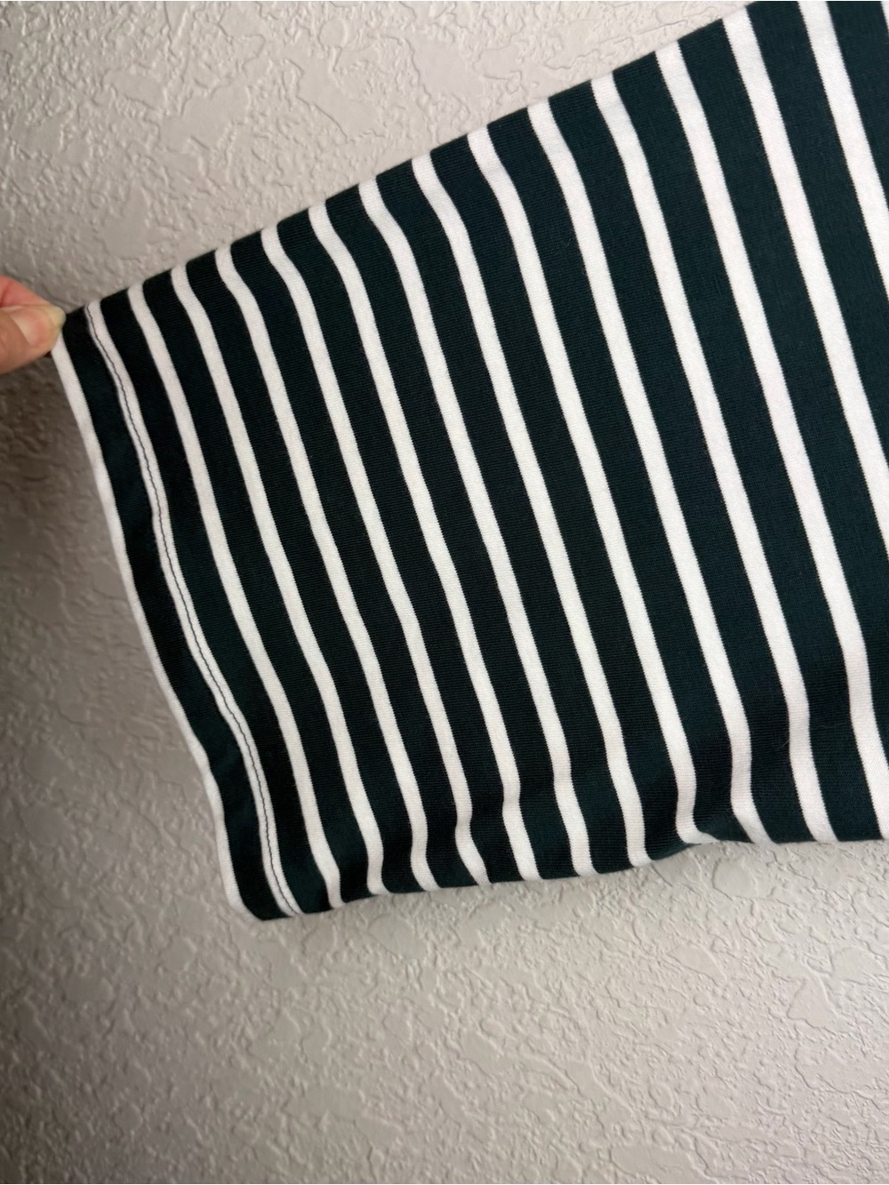 Universal Standard | Green White Striped Boatneck Long-Sleeve Top - Picture 4 of 10